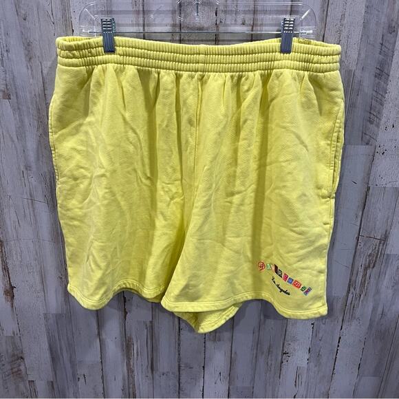 New! Daydreamer Hi-Frequency BF Boyfriend Sweat Shorts in Citron Yellow Size 1X - Picture 2 of 8